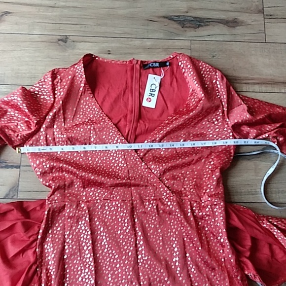 NWT Exclusive Selection Orange And Gold Waist Wrap Mini Dress By CBR. Size XL - Picture 17 of 17